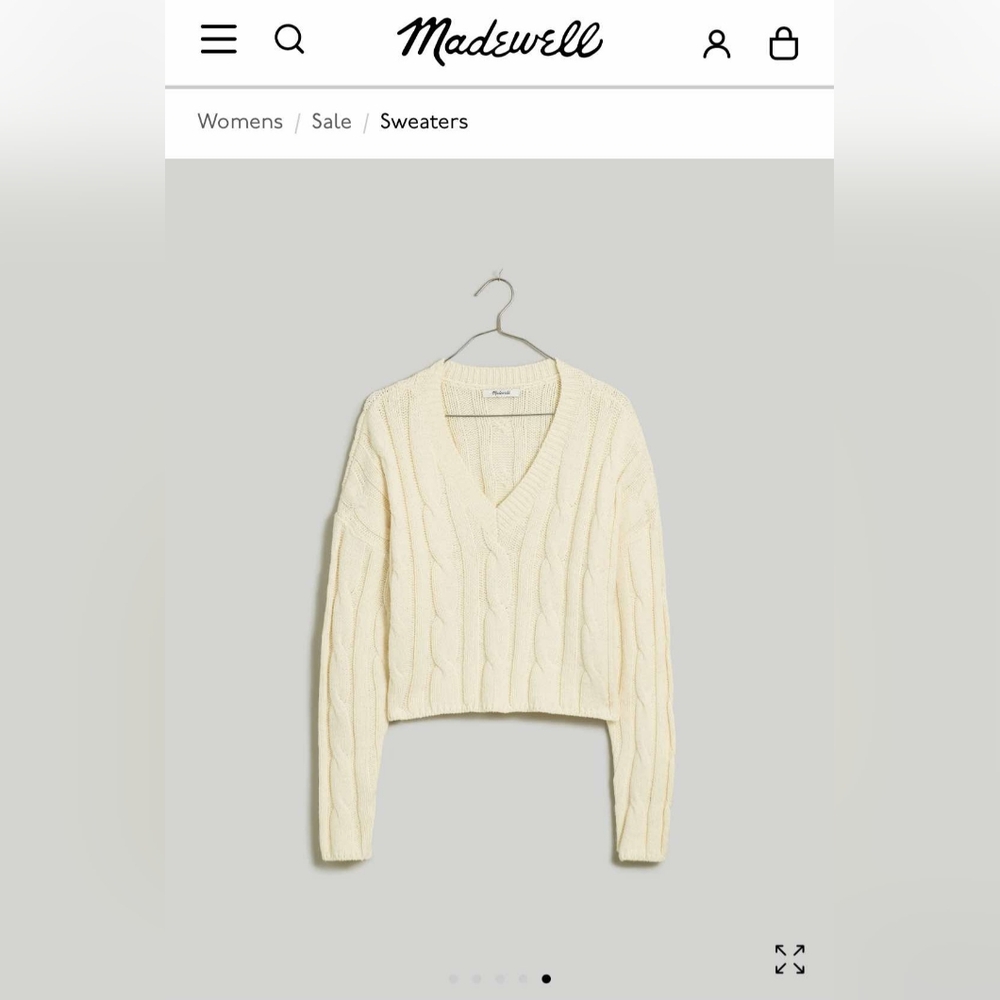 Madewell Cream Cable Knit Sweater